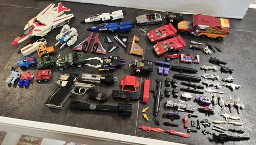 VINTAGE G1 TRANSFORMERS FIGURE  ACCESSORIES LOT PARTS JETFIRE DIACLONE MINI 80S