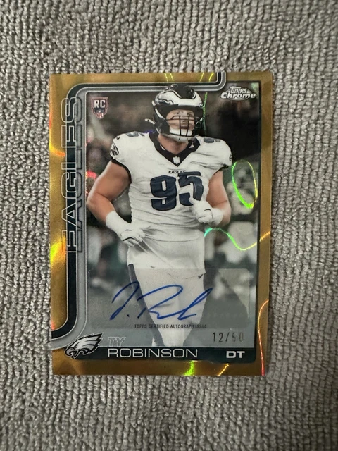 2025 Topps Chrome Ty Robinson Gold Raywave RC Auto /50