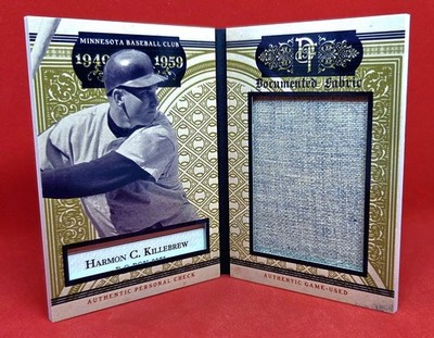 2013 America's Pastime Harmon Killebrew Documented Fabrics Booklets Gold 1/1 HOF