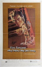 Signed Clint Eastwood original 27 x 41 Poster Any Which Way You Can Linen Backed