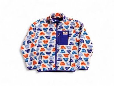 ALDI Gear Sherpa Fleece Jacket All Over Print Logo Full Zip Mock Neck Small