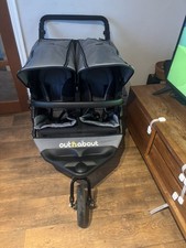 Out N About Nipper 360 V4 Double  in steel  Grey All-Terrain Buggy Pushchair  