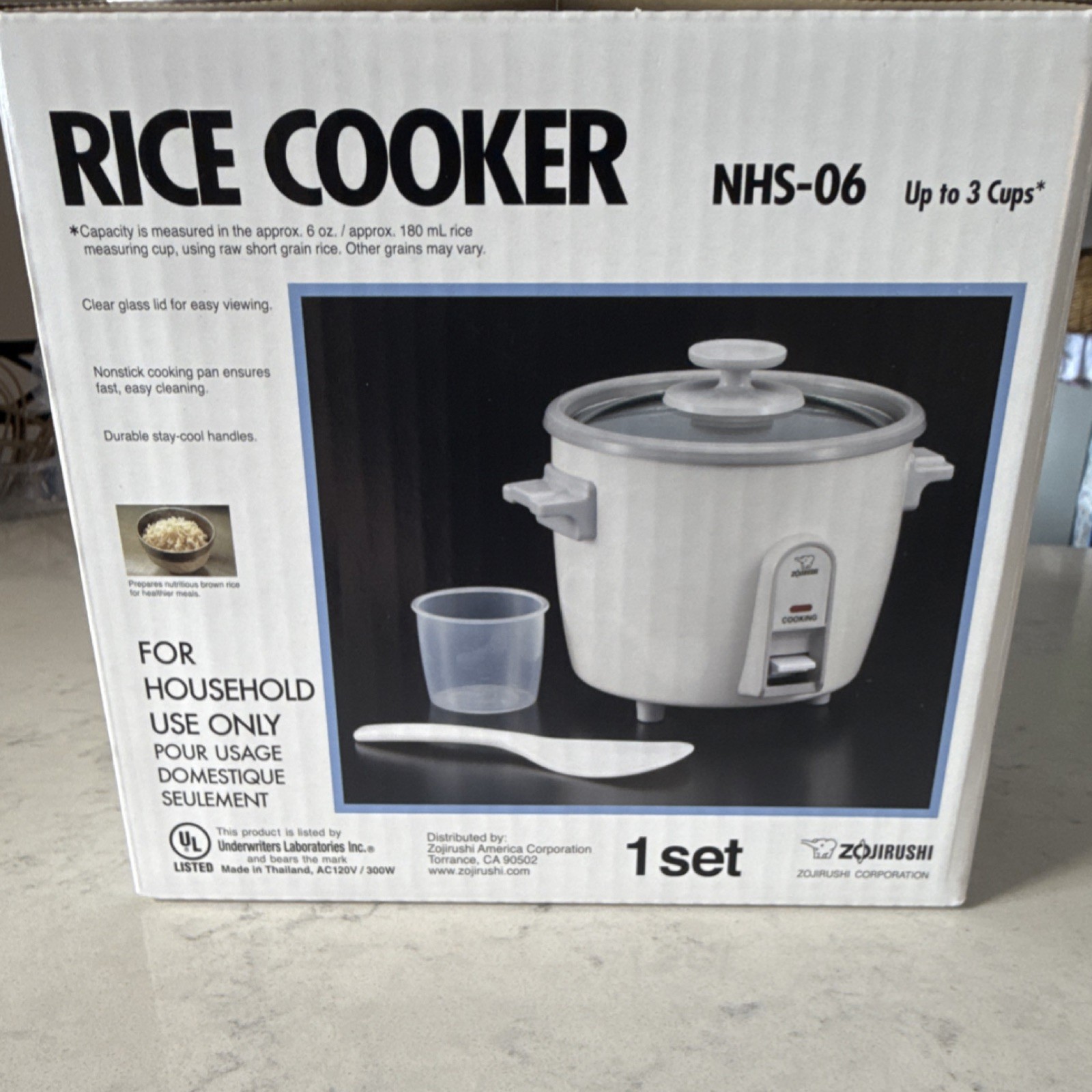 3 Cup Rice Cooker Steamer Nonstick White