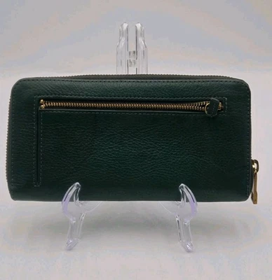 Fossil Leder Zip Around Geldbörse Grün Damen Clutch Organizer RFID Groß Portemonnaie - Bild 1 von 3