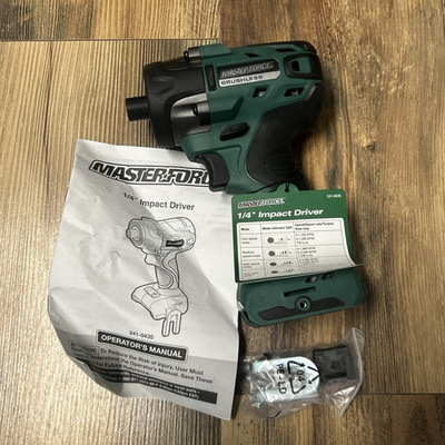 #ad MASTER FORCE 241 0435 20V BRUSHLESS CORDLESS 1 4quot; IMPACT DRIVER NEW Tool Only $54.97