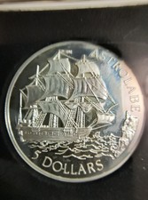 Cook Islands 5 dollars Seafaring Astrolabe Ship Clipper proof silver coin 1992