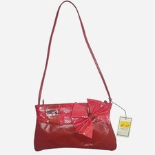 vintage 80s deadstock genuine leather bow shoulder bag purse 1980s snakeskin