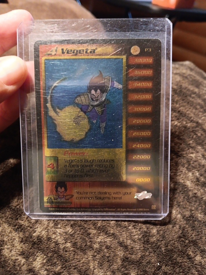 DRAGON BALL Z Gold VEGETA P3 Foil Holo SCORE 2000 Collector