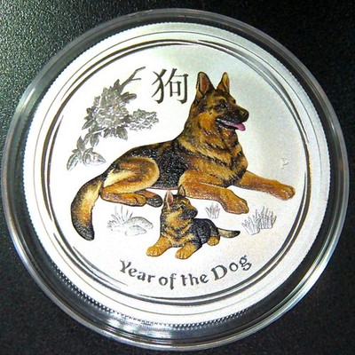 2018 ** Australia Lunar Year of the Dog ** Colorized ** 1/2oz