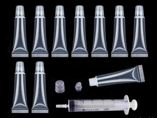 10Pcs 8ml Mini Refillable Empty Tubes Lip Gloss Balm Clear Cosmetic Containers S