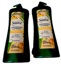 2 Large Suave Lemongrass  Ginger Natural Strengthening SHAMPOO-28 oz Pump Lot