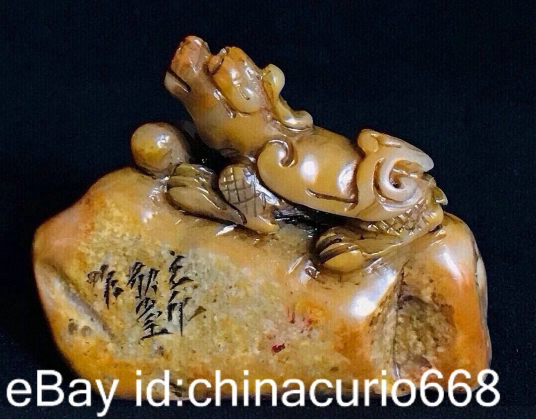 乌龟龙寿山石主中国风雕像、雕像| eBay