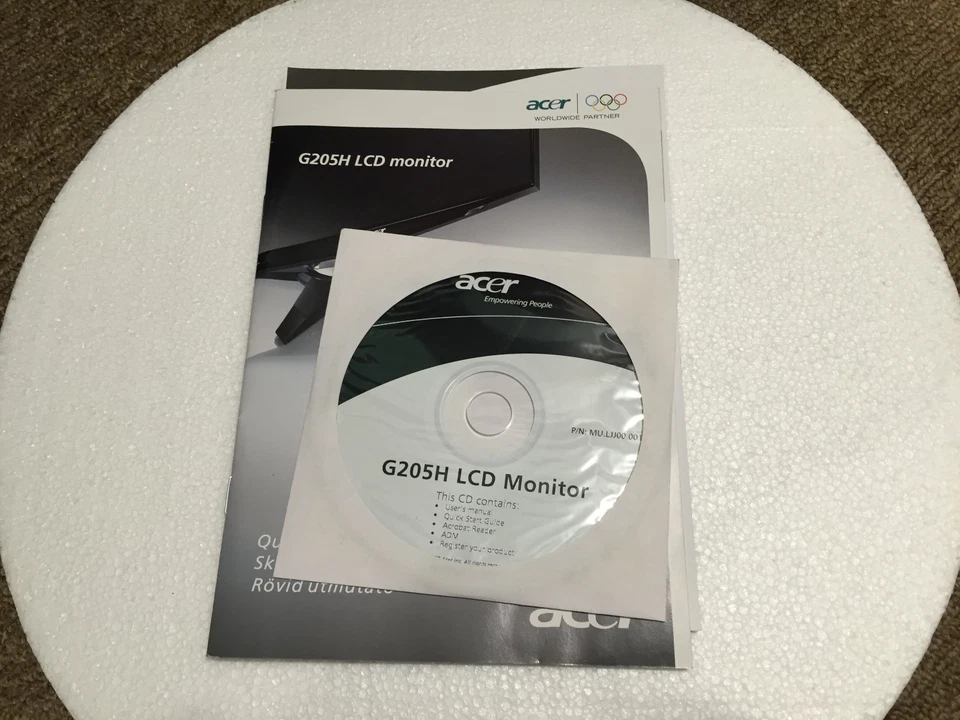 Genuine ACER G205H LCD monitor CD and paper quick guide 2009 - Image 2 of 4