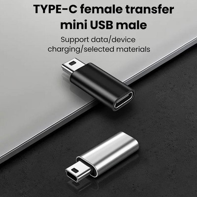 USB C Type-C Female to Mini USB 2.0 Male Charge Data Sync Adapter NEW L4I6