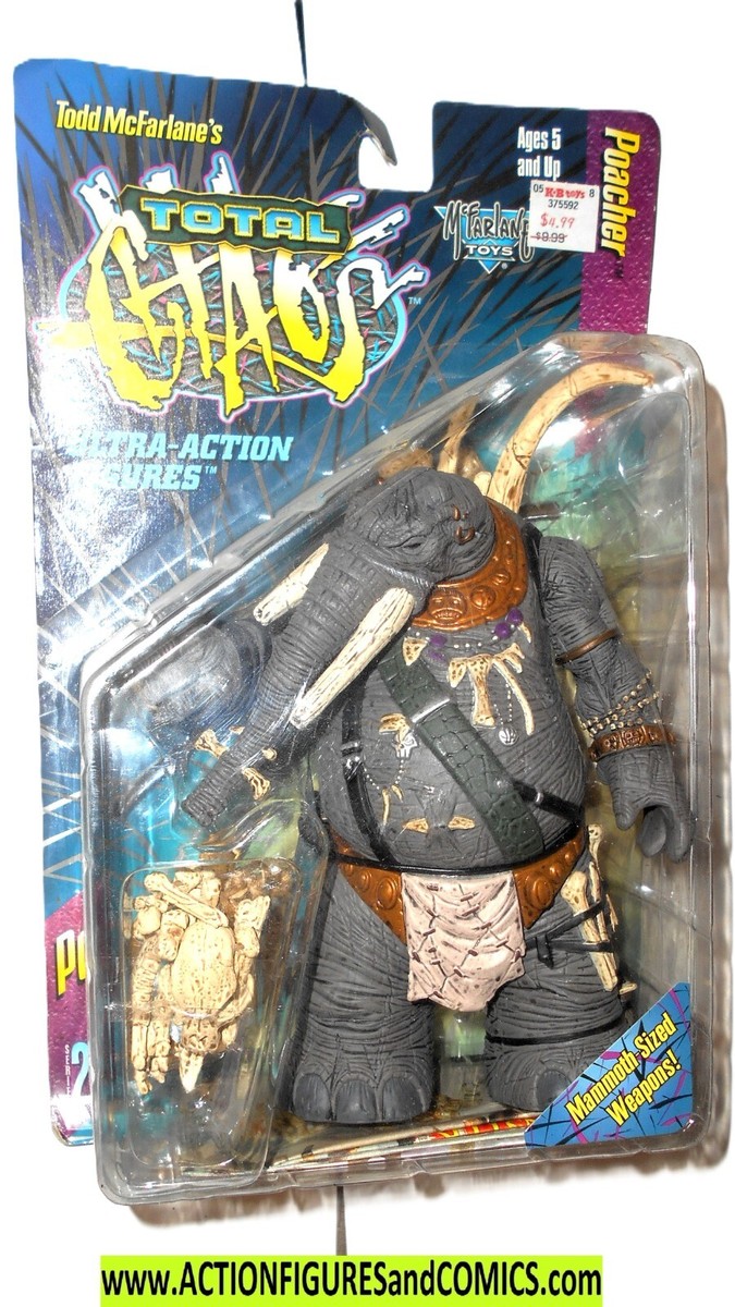 マクファーレントイズ TOTAL CHAOS POACHER フィギュア Spawn 1995 Total Chaos POACHER vintage mcfarlane 1996 elephant
