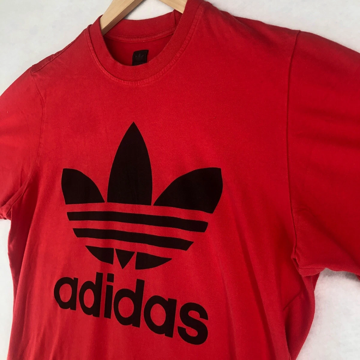 ORIGINALS TREFOIL T-SHIRT TEE RED BLACK YOUTH BOYS MEDIUM | eBay