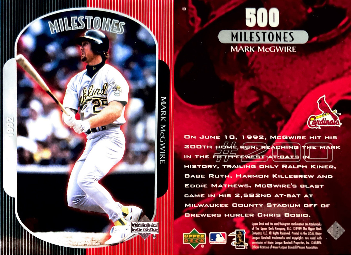 UPPER DECK 1999 MARK McGWIRE MLB ST. LOUIS CARDINALS SUPERSTAR 500 HR MINT #8