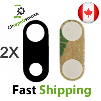 Lot of 2x iPhone 8 Plus 5.5  Rear Back Camera Glass Lens Replacement wt Adhesive