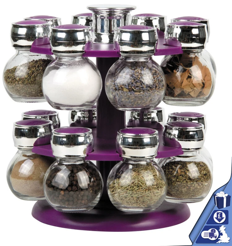 16-Bottle Chrome Revolving Spice Rack