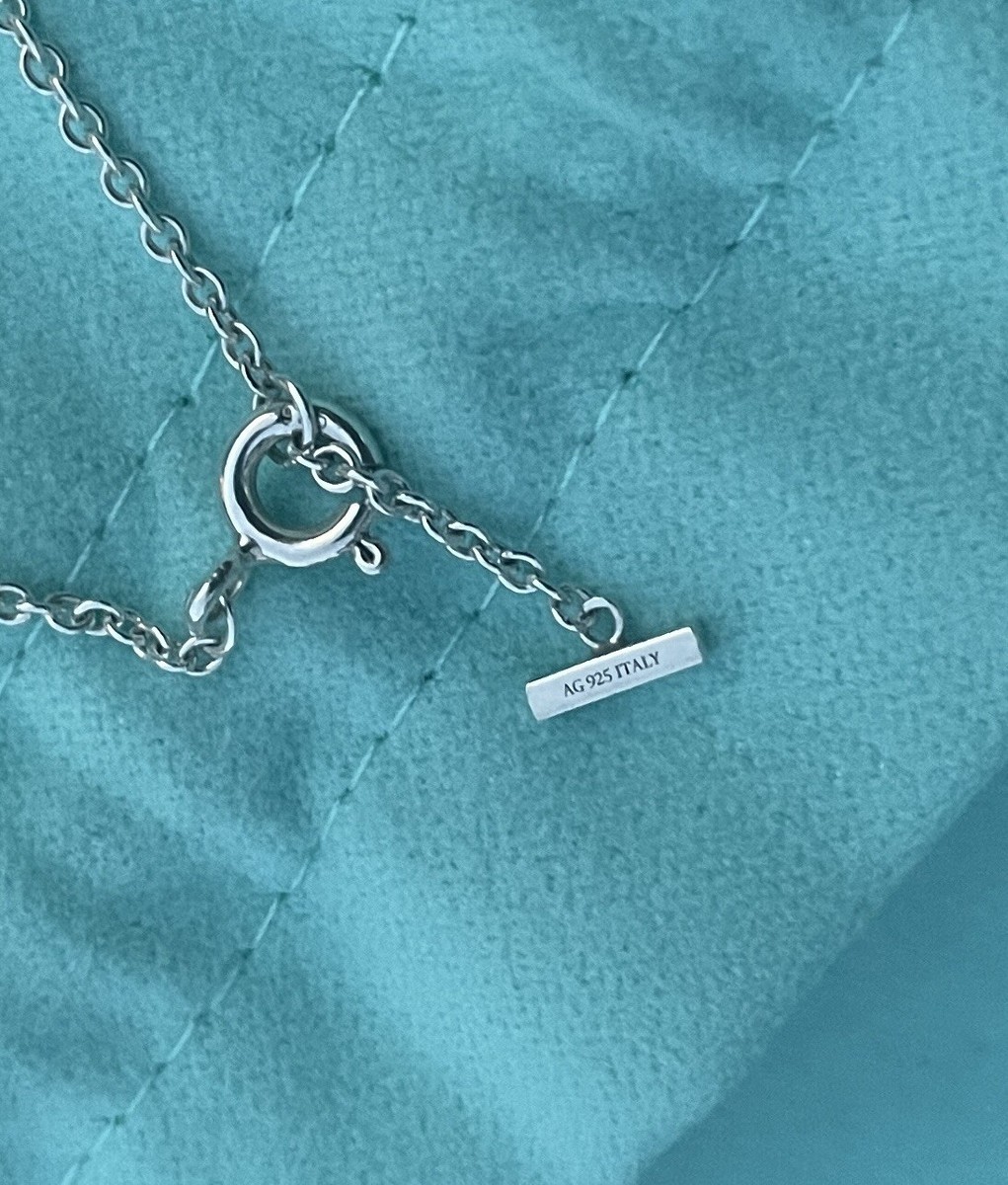 Tiffany & Co. Sterling Silver 925 T Smile Chain Bracelet Sz Medium