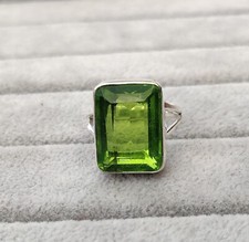 Peridot Gemstone Quartz Ring 925 Sterling Silver Pretty Some Sizes Available MK*