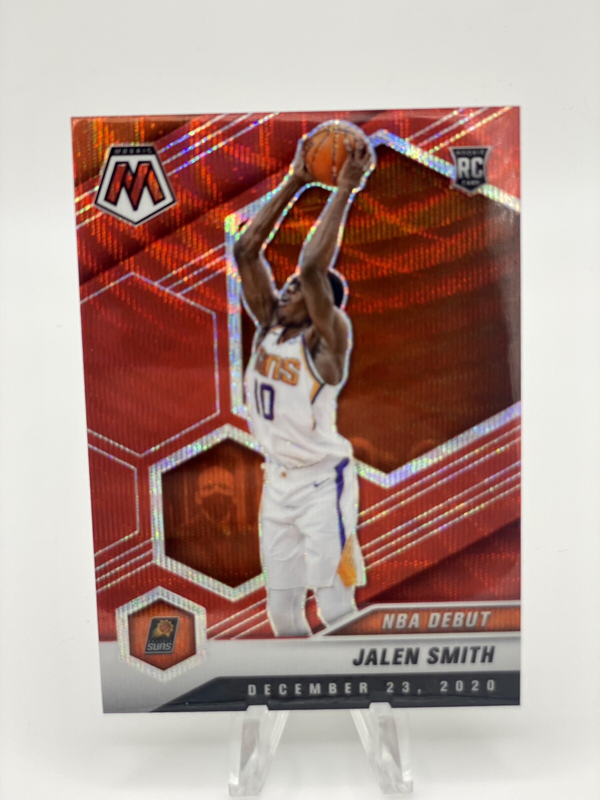2020-21 Panini Mosaic - NBA Debut Mosaic Red Wave Prizm #275 Jalen Smith (RC)