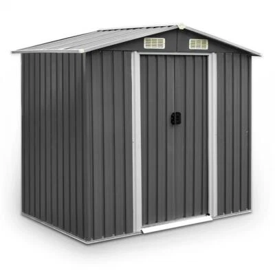 ESTEXO Geräteschuppen Gerätehaus Gartenschuppen 204x132x185cm Metall Gartenhaus