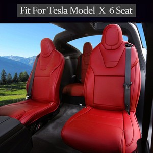 Details About Red Car Seat Cover Fit For Tesla Model X 2016 2019 6 Seat Custom Fit Protector