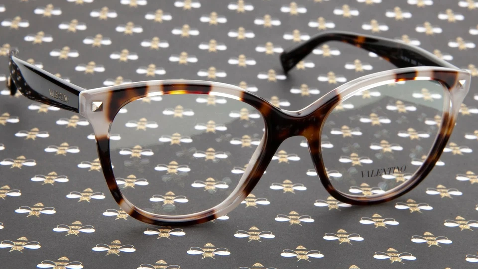 NUEVO VALENTINO VA 3014 5060 HABANA INSERTO CRISTAL GAFAS 51-17-140 B44 Italia Foto 3 de 4