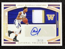 Marquese Chriss 2020 National Treasures #10/10 Gold Legacy Materials Signatures