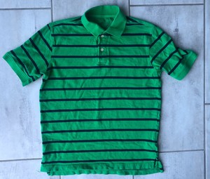 Men S Polo Faded Glory Short Sleeve Striped Shirt Size Small 34 36 Green Ebay