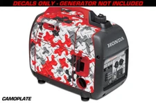 Decal Wrap For Honda EU2000i Skin Camping Generator Engine Sticker CAMOPLATE RED