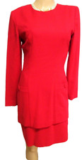 ANN TAYLOR BEAUTIFUL RED DRESS BUTTON BACK 100% WOOL LINED SIZE 2 MADE IN USA