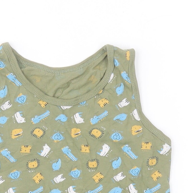 George Boys Green 100percent Cotton Basic Tank Size 9-10 Years Round Neck Pullover - A image 5