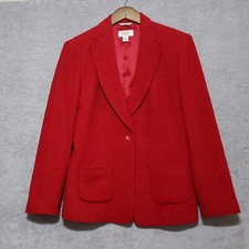 Talbots Blazer 6 Boiled Wool Womens Red Single Breasted Lined Classic Career