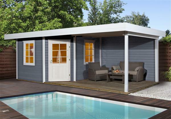 WEKA Gartenhaus 28 Mm Designhaus 213b Gr. 1 Anbau grau ...