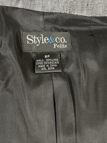 NWT Style & Co Petite Linen Taylored Jacket 8P Sienna WPL 8046 - Picture 11 of 12
