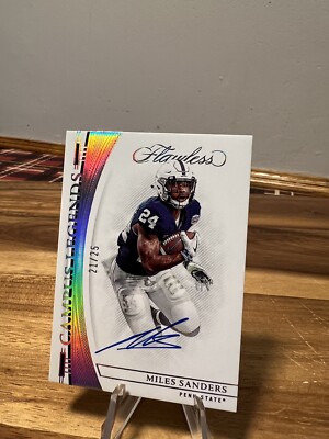 Miles Sanders 2023 Flawless Campus Legends, On Card Autograph 21/25 Penn St.