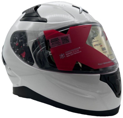 Axor Helm Apex Integralhelm Gloss White Large ECE/DOT mit Chips & Lackspuren