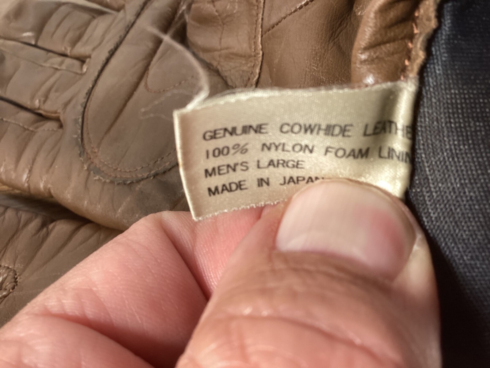 YAMAHA SNOWMOBILE GLOVES BROWN LEATHER VINTAGE MENS SZ. LARGE