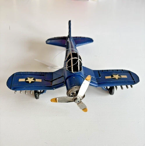 Vintage Style Toy Blue WWII Airplane Military Propeller