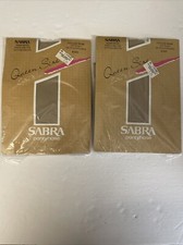 Sabra Women's Queen Size 1X-2X Bone Reinforced Panty And Toe Pantyhose NOS