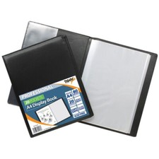 Black A4 Professional 20 Pocket Display Book Deluxe Certificate Folder Portfolio