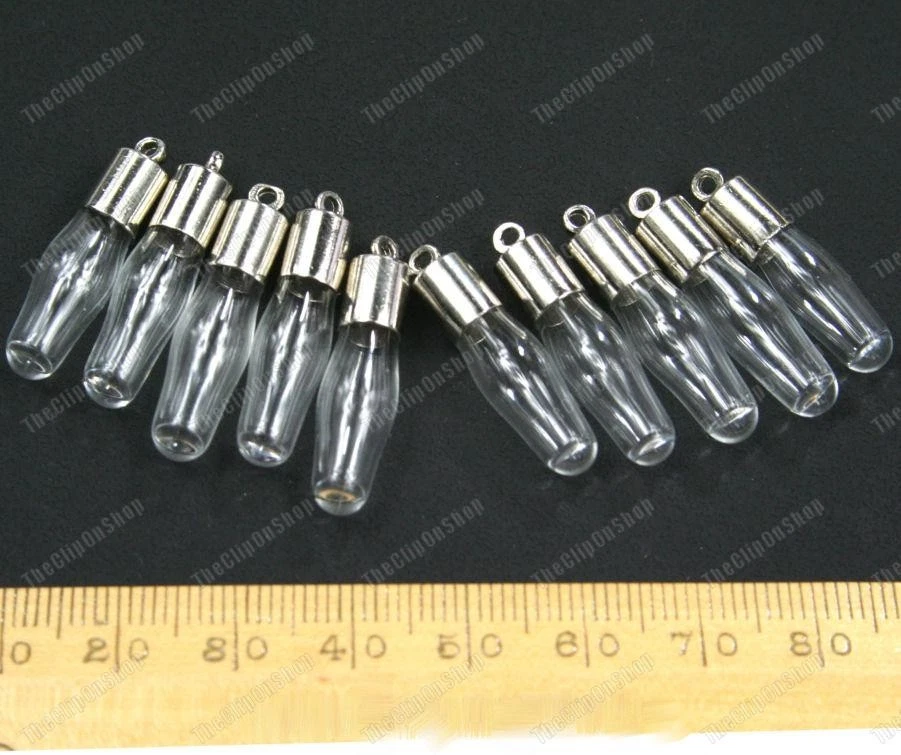 MINI frascos vacíos de lágrima/globo/tubo botellas de vidrio frasco ENCANTO COLGANTE lágrimas - Imagen 2 de 2