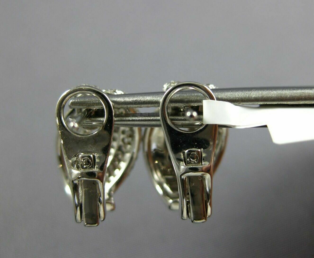 FILA ESTATE .80CT DIAMOND 18KT WHITE G 3D MULTI ROW MATTE & SHINY CLIP ON EARRINGS