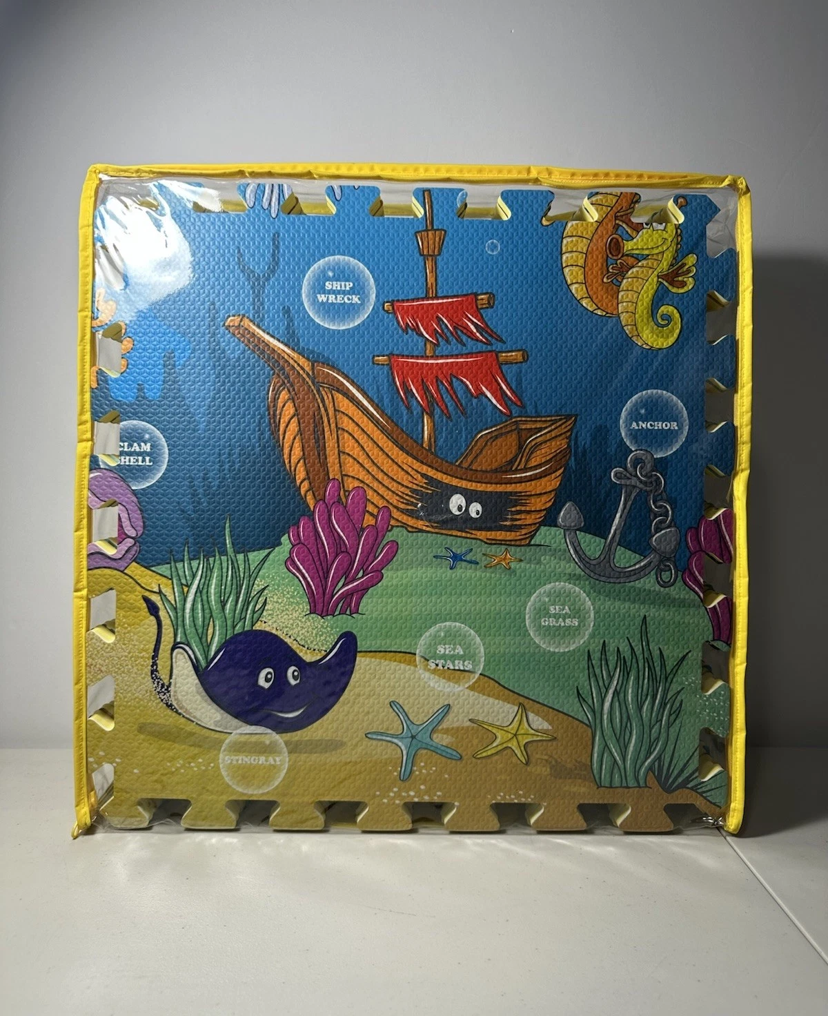 New Under the Sea Toddler EVA Interlocking Floor Play Mat 16.5” X 16.5” 9 Pieces