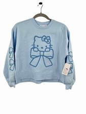 HELLO KITTY Girl's Blue Embroidered Crewneck Sweatshirt NWT 10/12