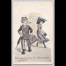 Antique Postcard Burlesque Show Cartoon Humor Divided Back Era