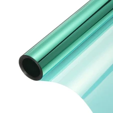 Reflective Window Film One Way Daytime Mirror Privacy Film,Green Silver 17"x13'