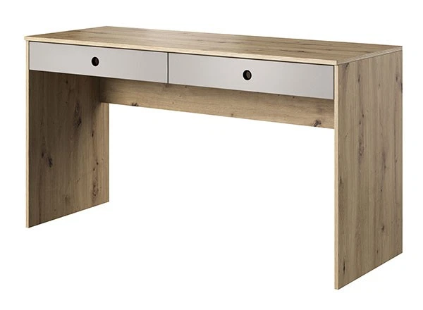 Schreibtisch Kuki PC-Tisch Rollcontainer 138x50cm bernstein eiche platingrau - Bild 2 von 4